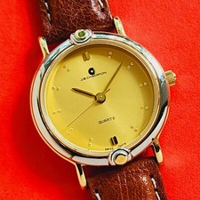 Relógio feminino JB Champion pulseira de couro vintage dois tons raro comprar usado  Enviando para Brazil