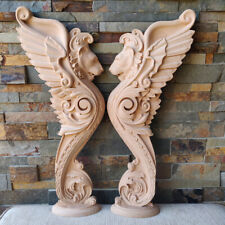 Estátua de madeira esculpida à mão gótica Griffin Corbels para escada de parede Newel Post comprar usado  Enviando para Brazil