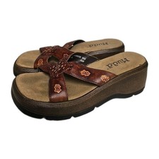 Sandálias femininas vintage Y2K Mudd Lynwood couro marrom plataforma robusta tamanho 9M comprar usado Sandálias femininas vintage Y2K Mudd Lynwood couro marrom plataforma robusta tamanho 9M comprar usado  Enviando para Brazil