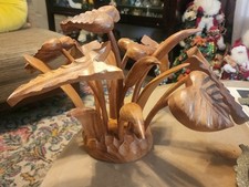 Vintage MCM Flor Floral de Madeira Esculpida à Mão Arranjo Escultura BOHO CHIC  comprar usado  Enviando para Brazil
