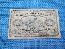 🇦🇷 Província Argentina de Buenos Aires 1 Peso P-S481b 1869 Nota 072825-9, usado comprar usado  Enviando para Brazil