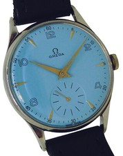 Vintage OMEGA Mostrador Azul Jumbo 35mm Caixa de Aço Inoxidável Relógio Masculino Apenas Manutenção comprar usado  Enviando para Brazil