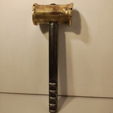 Rara cabeça de martelo de latão limpo trenó antigo ferramenta manual alça de aço primitiva  comprar usado  Enviando para Brazil