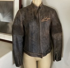 Jaqueta de couro Alpinestars para motocicleta acolchoada blindada couro marrom feminina tamanho M comprar usado  Enviando para Brazil
