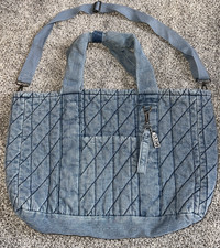 Bolsa de ombro Steve Madden menina acolchoada denim XL viagem fim de semana tiracolo comprar usado  Enviando para Brazil
