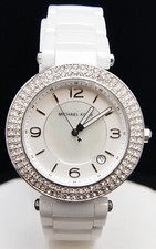 Relógio de quartzo Michael Kors MK-5308 mostrador esfregão moldura de cristal cerâmica branca 39 mm comprar usado  Enviando para Brazil