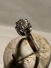 Bague solitaire blanc d'occasion  Saint-Aubin-du-Cormier
