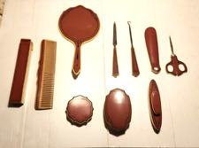 Usado, Conjunto de penteadeira antigo celulóide marfim francês art déco 10 peças década de 1920/30 comprar usado  Enviando para Brazil