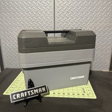 Caja de herramientas portátil de plástico Craftsman negra y gris con bandejas apilables, vintage segunda mano  Embacar hacia Mexico