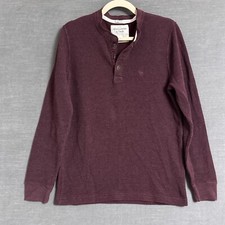 Camisa Abercrombie Fitch M Borgonha Henley Waffle Térmico Malha Grunge Anos 90 ano 2000 comprar usado  Enviando para Brazil