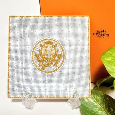 HERMES Mosaico Oro 24 Van Quatre Plato Cuadrado Porcelana con Caja Sin Usar segunda mano  Embacar hacia Mexico