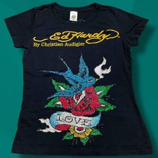 Camiseta Feminina Ed Hardy Tamanho Pequeno - Estampa Gráfica Dupla Face Frente e Traseira comprar usado  Enviando para Brazil