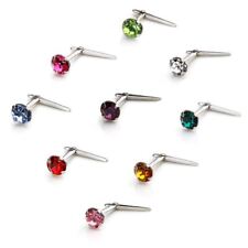 Pinos de prata esterlina e cristal CZ 3mm nariz Andralok cravejado de pinos / comprar usado  Enviando para Brazil