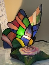 Abajur de mesa vintage estilo borboleta Tiffany vitral luz noturna comprar usado  Enviando para Brazil