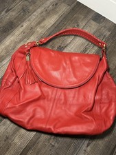 BOLSA ONNA ERLICH RACHEL HOBO Vermelha Linda Couro Fecho Superior com Zíper Muito Grande comprar usado  Enviando para Brazil