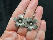 Usado, Brincos perfurados vintage de prata esterlina feitos à mão com flores BALI comprar usado  Enviando para Brazil