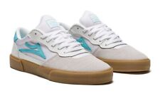 Sapatos de skate Lakai Footwear Cambridge branco azul-petróleo camurça tênis com fones de ouvido GRÁTIS, usado comprar usado  Enviando para Brazil