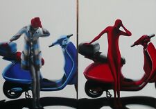 Donna vespa. dipinto usato  Gioiosa Marea