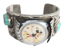 Grande pulseira de relógio de esterlina assinada por nativos americanos turquesa e coral GG comprar usado  Enviando para Brazil