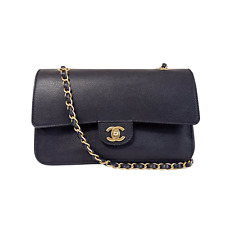 Bolsa de ombro CHANEL atemporal clássica aba dupla preta grão pele de bezerro, usado comprar usado  Enviando para Brazil