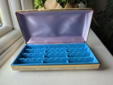 Brincos de viagem vintage Mele estojo rígido organizador azul roxo interior , usado comprar usado  Enviando para Brazil