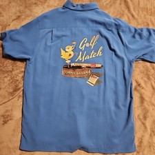 Camisa masculina vintage Tommy Bahama bordada 100% seda jogo de golfe tamanho G comprar usado  Enviando para Brazil