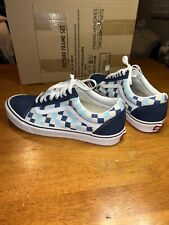 Tênis de skate masculino Vans Old Skool quadriculado azul e branco tamanho 11.5 comprar usado  Enviando para Brazil