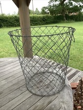 Usado, Cesta de arame galvanizado vintage possivelmente lixeira industrial de fábrica comprar usado  Enviando para Brazil