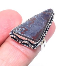 Anel de prata esterlina 925 presente feito à mão pedra preciosa jaspe ferro vermelho 6,5" d13, usado comprar usado  Enviando para Brazil