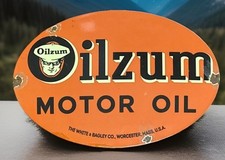 Placa de revendedor vintage de metal porcelana óleo de motor Oilzum 14” X 9,5” comprar usado  Enviando para Brazil