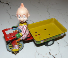 Triciclo vintage Linemar Howdy Doody Clarabelle Clown Litho vagão de entrega por fricção comprar usado  Enviando para Brazil