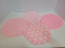 Lote de 4 suportes de panela vintage de crochê rebite feito à mão rosa neon branco comprar usado  Enviando para Brazil