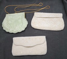 3 bolsas de noite com miçangas bolsa de embreagem opala, marfim Valorie Stevens, bolsas por Debbie + comprar usado  Enviando para Brazil