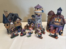 11 peças conjunto de casa de cerâmica iluminada Halloween acessórios de resina usados na caixa sem cabo comprar usado  Enviando para Brazil