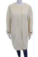 Casaco Burberry London feminino texturizado macio manga comprida botão de pressão bege tamanho 12 comprar usado  Enviando para Brazil