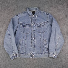 Jaqueta jeans vintage Lee masculina grande jeans caminhoneiro rebitada feita nos EUA 101J Rider comprar usado  Enviando para Brazil