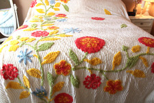 Vintage chenille bedspread d'occasion  Expédié en Belgium