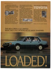 1985 TOYOTA Corolla LE Limited Vintage Original Print AD | 4-Door Sedan loaded comprar usado 1985 TOYOTA Corolla LE Limited Vintage Original Print AD | 4-Door Sedan loaded comprar usado  Enviando para Brazil