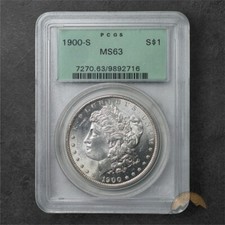 Usado, 1900-S Morgan dólar de prata $1 - PCGS MS63 - etiqueta verde antiga - São Francisco comprar usado  Enviando para Brazil