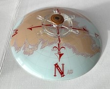 Luminária de teto vintage MCM mapa do mundo bússola náutica vidro sombra com roda de navio comprar usado  Enviando para Brazil