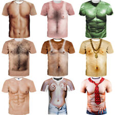 Camiseta 3D engraçada peluda peito estampa muscular masculina feminina manga curta camiseta P-5XL comprar usado  Enviando para Brazil