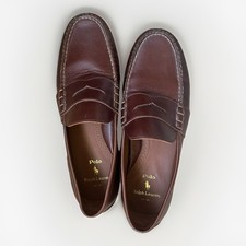 Sapatos sociais Polo Ralph Lauren Reynold mocassins driver 11 couro marrom preppy comprar usado  Enviando para Brazil