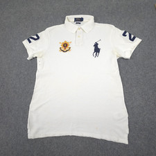 Camisa polo masculina Ralph Lauren branca média manga curta relógio preto tamanho M, usado comprar usado  Enviando para Brazil
