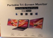 Monitor tri-tela portátil YXK 14’’ para laptops proporção 16:10 Full HD 1200P  comprar usado  Enviando para Brazil