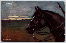 H Walker~”Escouting”~Perfil de Cavalo Negro com Estrela~Cavaleiro com Rifle~Carregadores TUCK, usado comprar usado  Enviando para Brazil