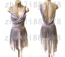 Vestido de patinação artística feminino/menino vestido de patinação no gelo elastano tingimento roxo comprar usado  Enviando para Brazil