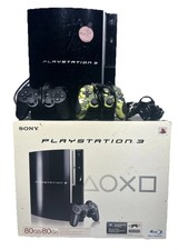 Console preto Sony PlayStation 3 Fat PS3 CECHL01 com 2 controles, cabos e caixa, usado comprar usado  Enviando para Brazil