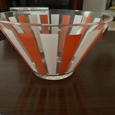 Salada de frutas retrô MCM grande laranja e branco vertical listrada vidro lascas comprar usado  Enviando para Brazil