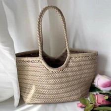 Bolsa tote de couro tecido artesanal, bolsa de salto tripla de couro granulado integral comprar usado  Enviando para Brazil