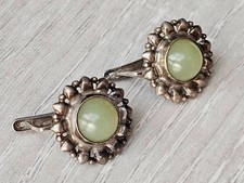 Brincos vintage soviéticos de prata 925 com jade verde | Design floral URSS | 7,37 g comprar usado  Enviando para Brazil